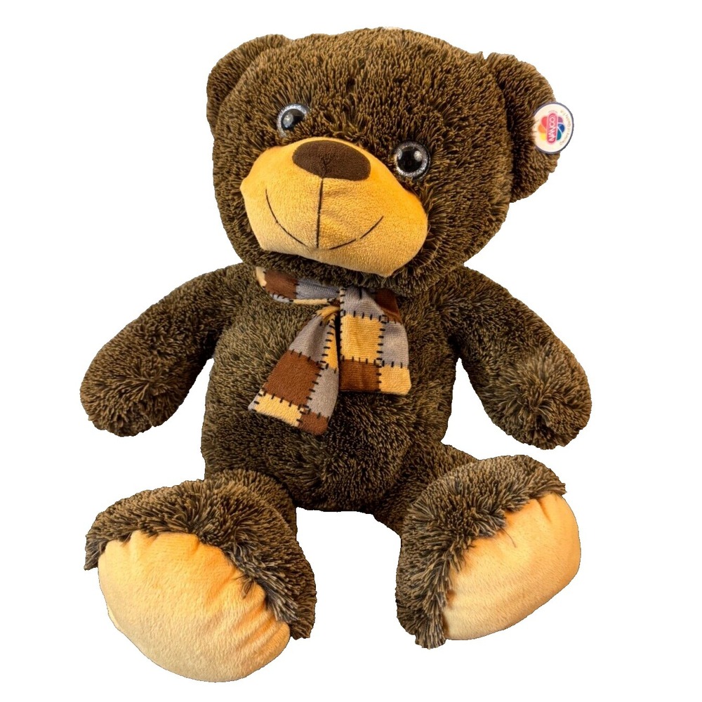 New Large 24 Inch Teddy Bear Plush Stuffed Animal Brown‎ Scarf Cuddly Soft Nanco
